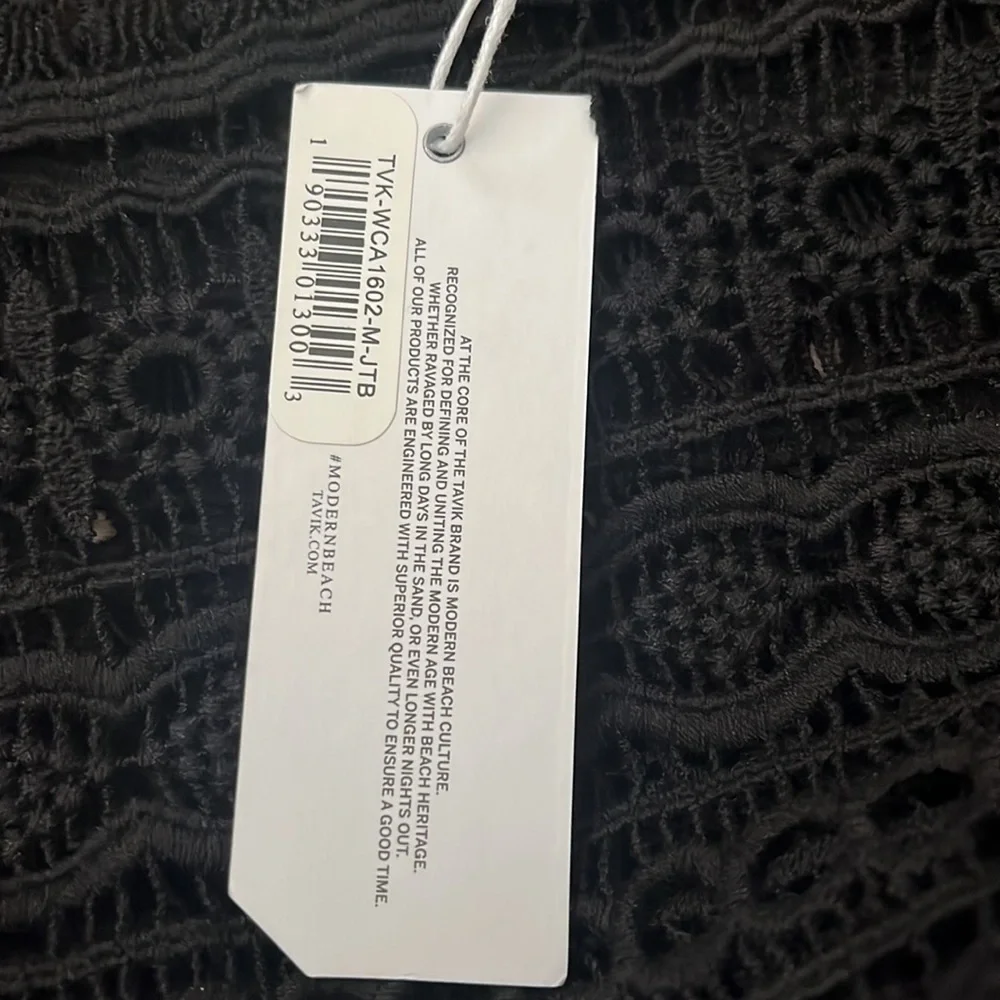 Tavik  Black Long Sleeve Sexy Dress Beach Swim Cover Up Size M